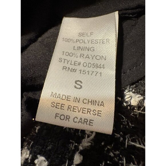 GILLI Plaid Tweed Shift Dress Classic Quiet Luxury Black and White Size Small - Picture 4 of 7